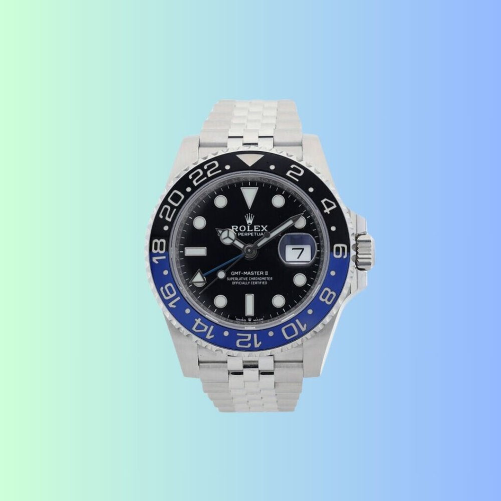 rolex batman gmt master wrist watch